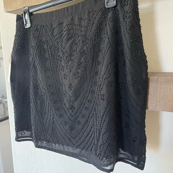 Forever 21| Black Fully Beaded Mini Skirt, Size Large—Lined••• - Picture 7 of 14